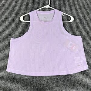 Nike One Classic Breathe Cropped Tank Top Womens Large Purple Sleeveless New